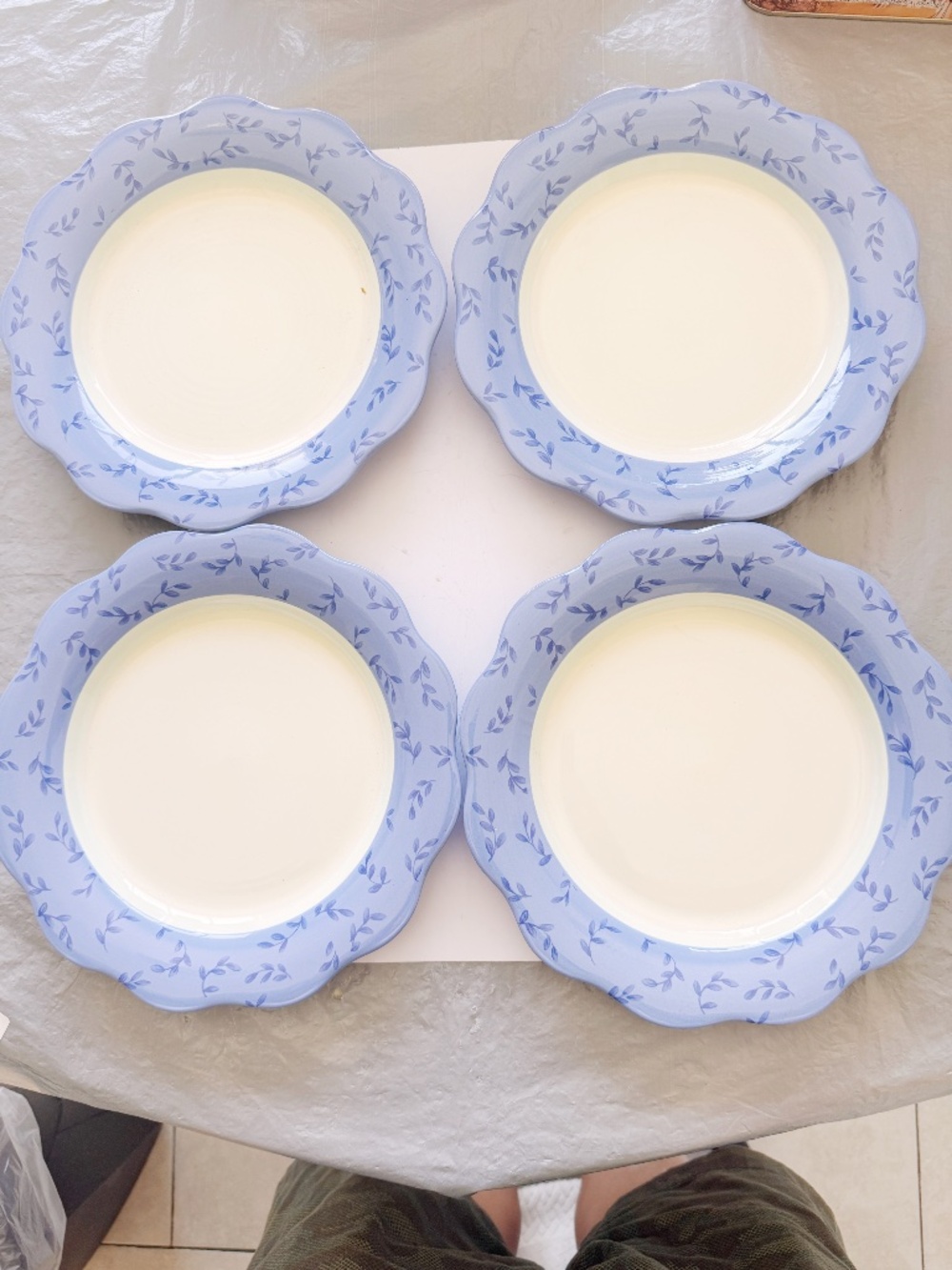 Set of 4 Vintage Pfaltzgraff Blue Isle 9 Inch Luncheon Salad Plates Scalloped⁠